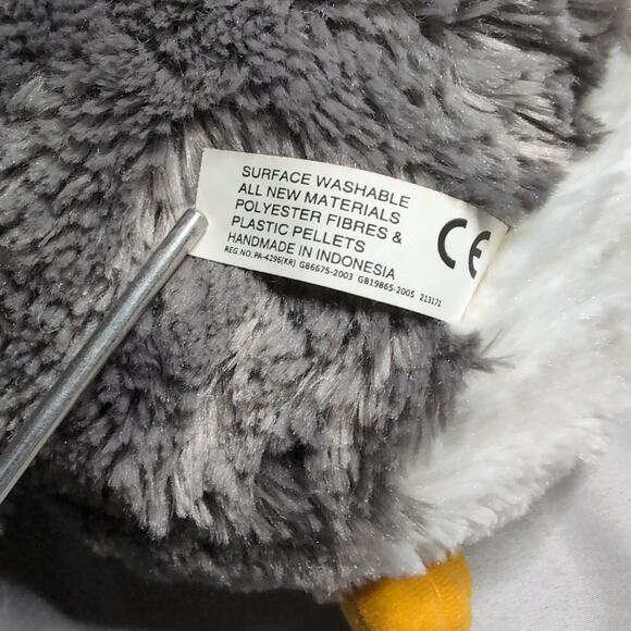 Aurora Destination Nation Penguin Baby Plush Stuffed Animal Grey White Soft - Picture 12 of 12
